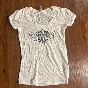 Retro Rider White Graphic Tee - Women's Casual Top